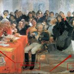 На картине отмечено, в центре гордо стоит Пушкин, за столом сидит митрополит Филарет. Именно здесь и состоялась первая встреча митрополита с поэтом