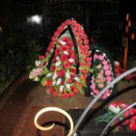 Recent burial in wreaths