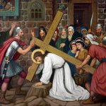 Симон Киринеянин помогает нести крест