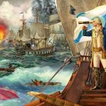 St. Theodore Ushakov destroys the Turkish fleet. Artist: Natalya Klimova 